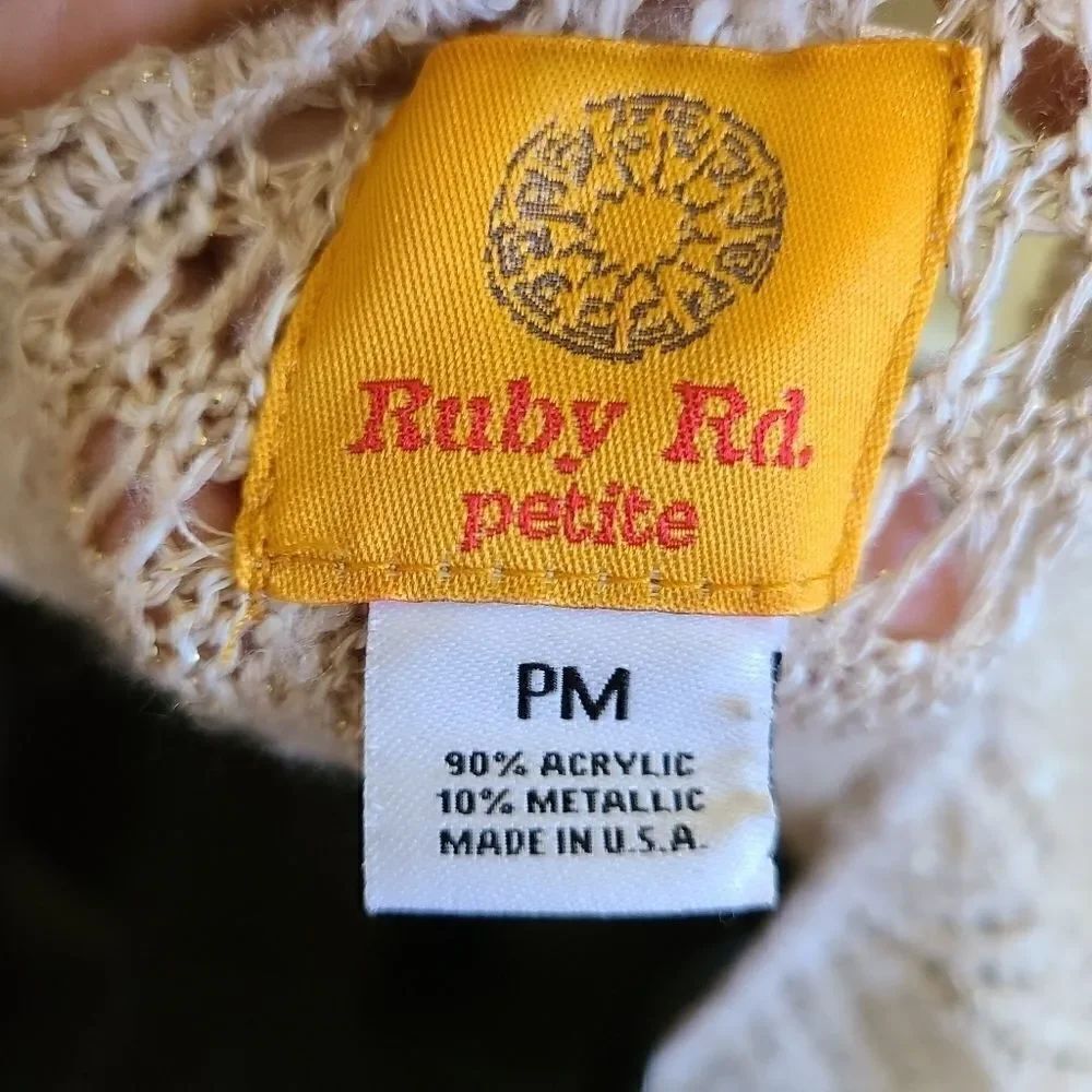 Ruby Rd. Crochet Metallic Top - Picture 6 of 6